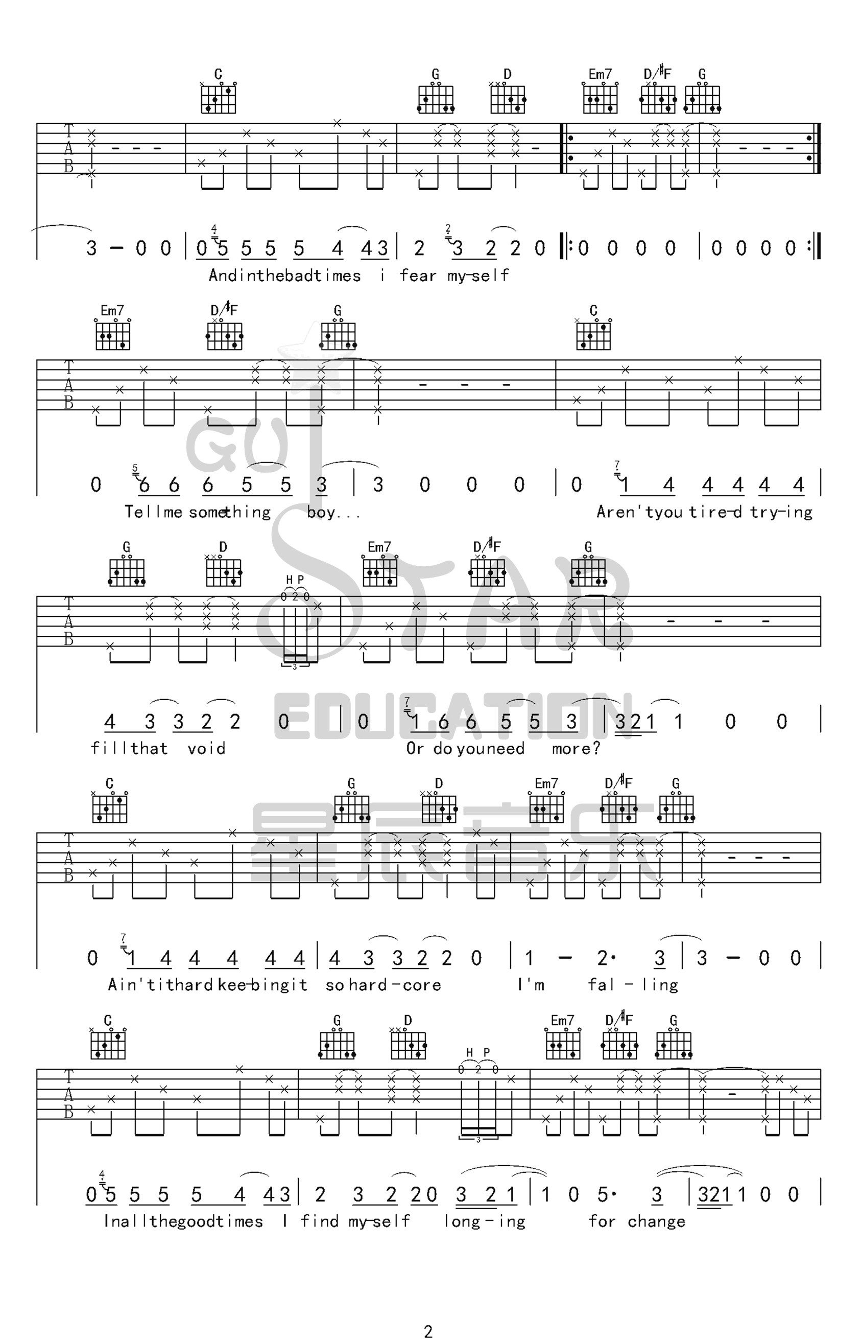 Shallow吉他谱2-Lady-Gaga